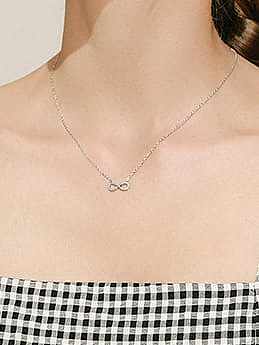 925 Sterling Silver Cubic Zirconia Number Minimalist Necklace