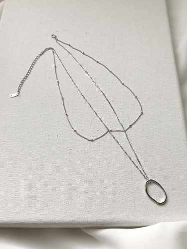 925 Sterling Silver Simple Xinghe Double Layer Design Necklace