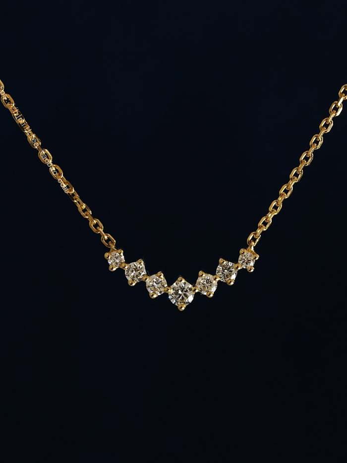 Geometrische zierliche Halskette aus 925er Sterlingsilber mit Zirkonia