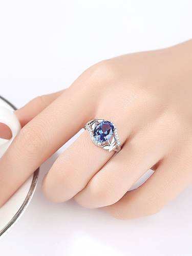 925 Sterling Silver Geometric Cubic Zirconia Classic Band Ring