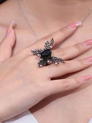 Bague de luxe papillon en cornaline en argent sterling 925