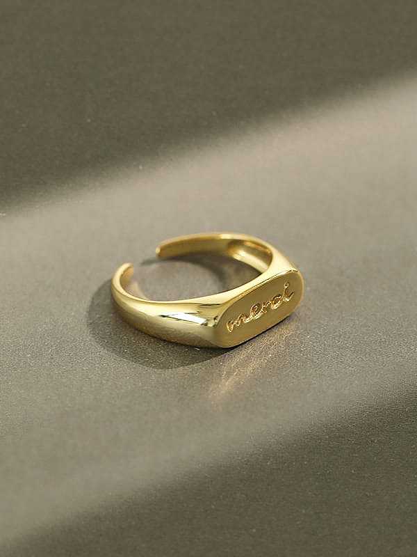 925 Sterling Silver Letter Minimalist Free Size Ring