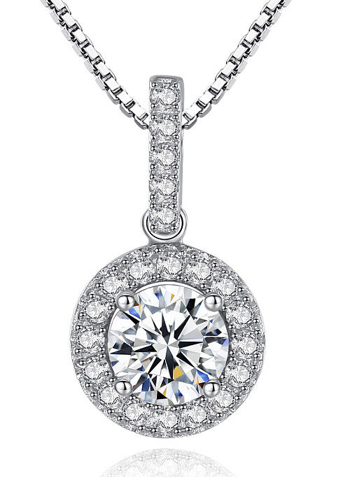 Sterling Silver classic AAA Zircon Necklace