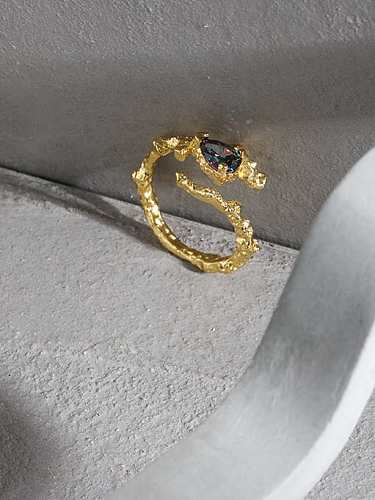 925 Sterling Silver Cubic Zirconia Irregular Vintage Band Ring