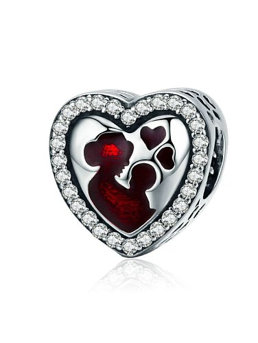 حلق قلب رومانسي من الفضة عيار 925