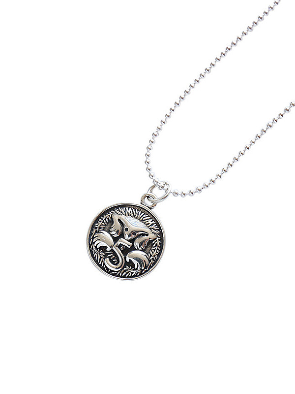 925 Sterling Silver With Coin Pendant double-sided pattern Necklaces