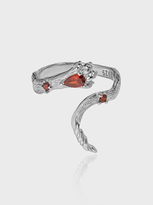 925 Sterling Silver Cubic Zirconia Irregular Vintage Band Ring