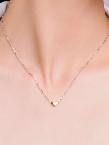 925 Sterling Silver Minimalist Heart Pendant Necklace