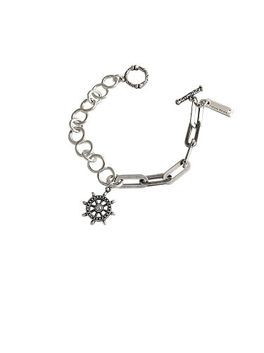 Bracelets en argent sterling 925 avec chaîne plaquée argent antique