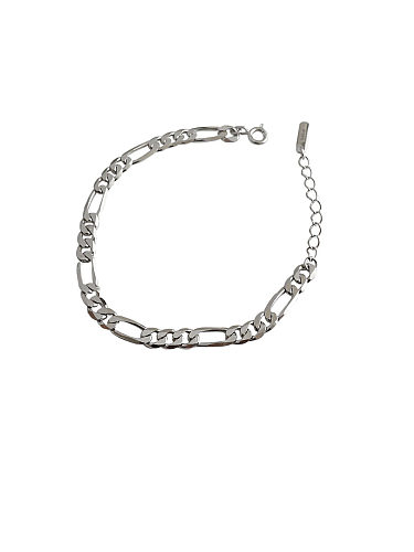 925 Sterling Silver With Platinum Plated Simplistic Smooth Chain Bracelets