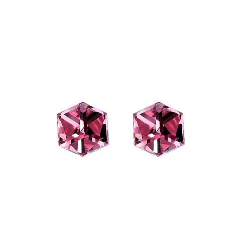 Collar con colgante de cubo de cristales austriacos, juego de anillos y aretes 140300004