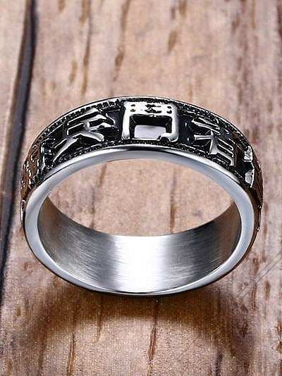 Trendy Geometric Shaped Stainless Steel Men Ring