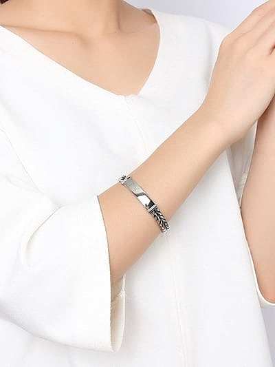 Creative Open Design Wheat Shaped Stainless Steel Bangle