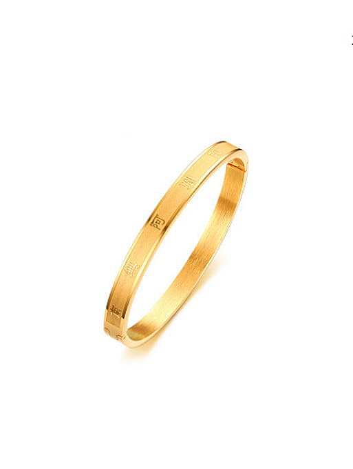 Exquisito brazalete de acero inoxidable esmerilado chapado en oro