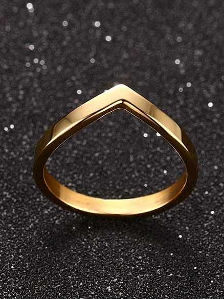 Stainless Steel With Simple Glossy Fashion Irregular Band Rings