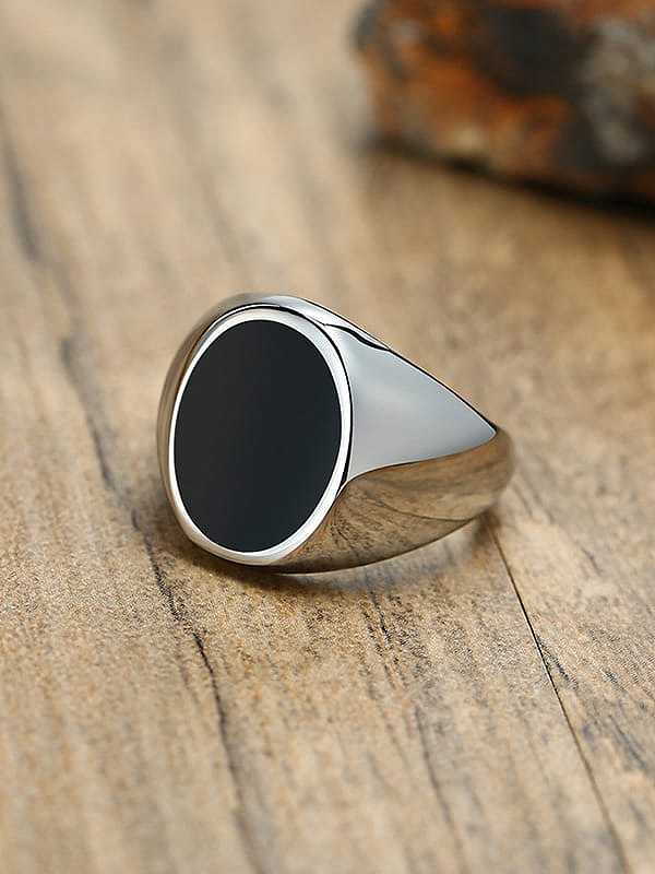 Titanium Steel Acrylic Geometric Vintage Band Ring