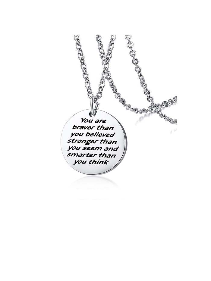 Stainless Steel With Minimalist round card Necklaces