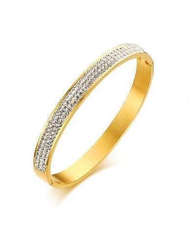 Fashionable Gold Plated Geometric Rhinestone Bangle