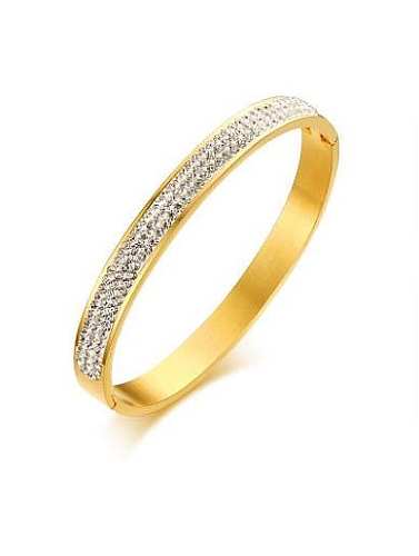 Brazalete de diamantes de imitación geométricos chapados en oro de moda