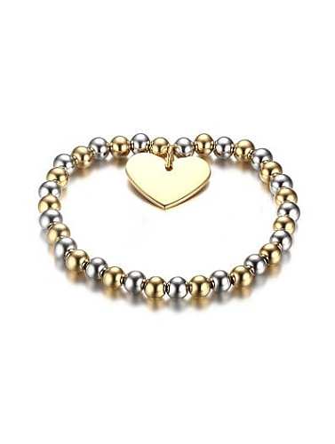 Exquisite Gold Plated Heart Shaped Titanium Bracelet