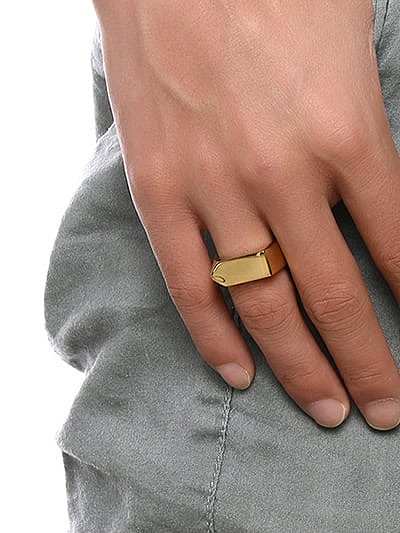 Stainless steel Geometric Minimalist Band Ring