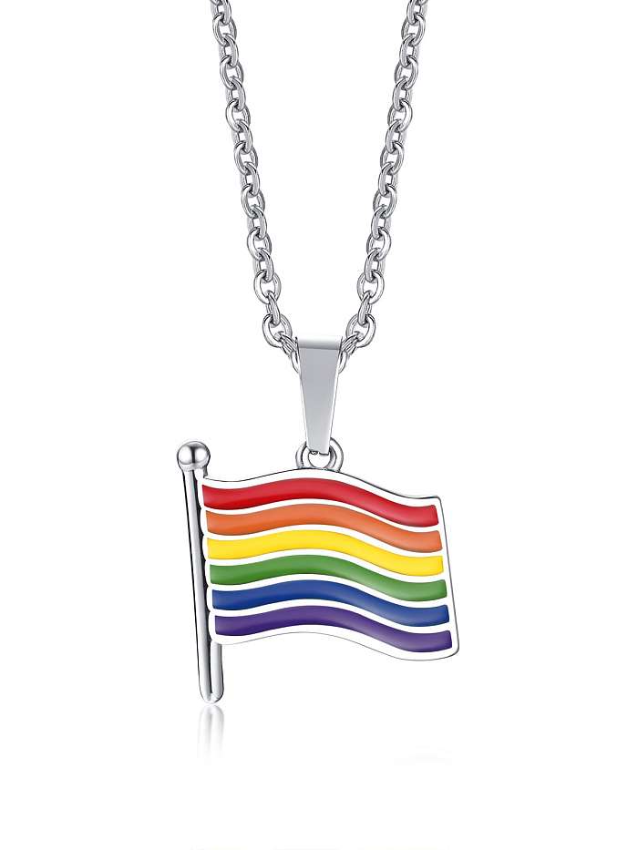 Stainless steel Enamel Minimalist Geometric Pendant