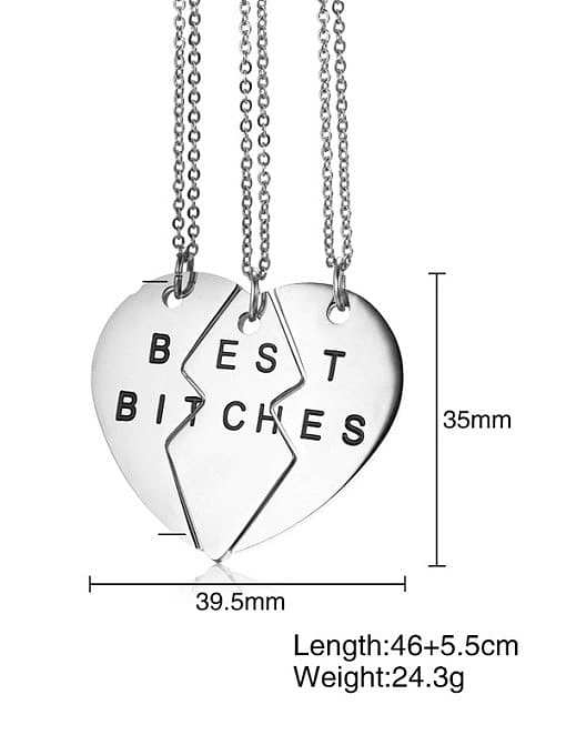 Titan-Stahl-Herz-Minimalist-Buchstaben-Anhänger-Halskette