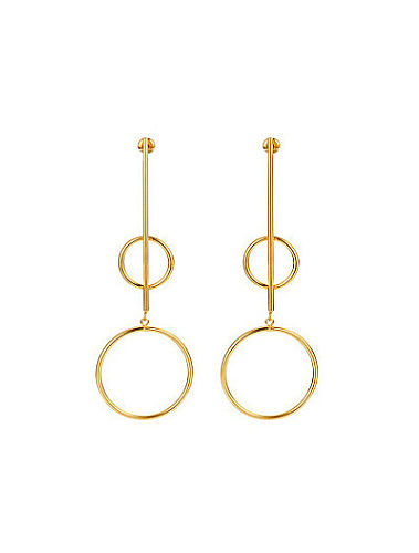 Women All-match Gold Plated Titanium Drop Earrings