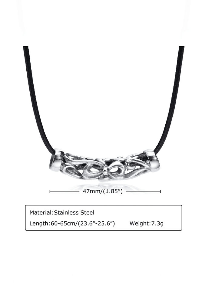 Stainless steel Artificial Leather Geometric Hip Hop Necklace