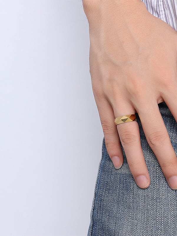 Tungsten With 18k Gold Plated Simplistic Geometric Band Rings