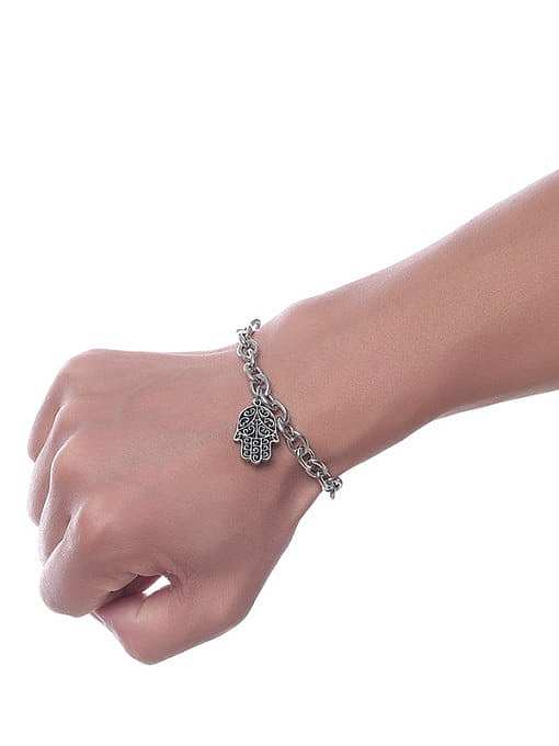 Bracelet en acier inoxydable en forme de paume à la mode