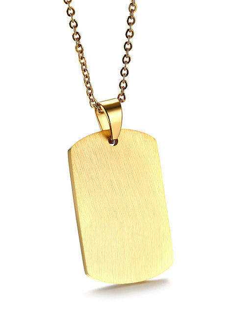 All-match Gold Plated Square Shaped Stainless Steel Necklace