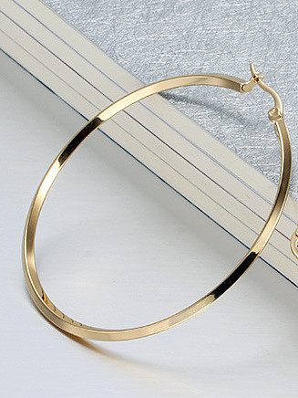 Fashio Round Shaped Gold Plated Titanium Drop Earrings