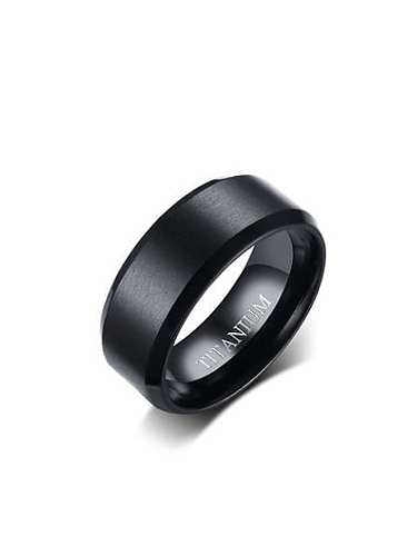 Fashionable Black Gun Plated Titanium Ring