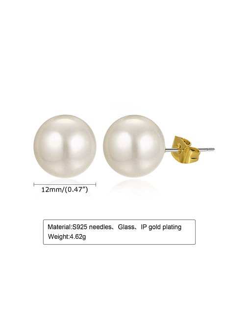 Stainless steel Imitation Pearl Geometric Minimalist Stud Earring