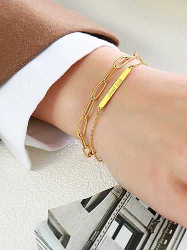 Titanium Steel Hollow Geometric Minimalist Link Bracelet