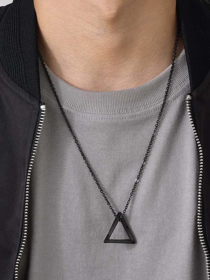 Stainless steel Hip Hop Triangle Pendant