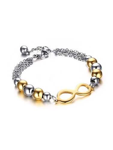 Delicate Gold Plated Number Eight Shaped Titanium Bracelet