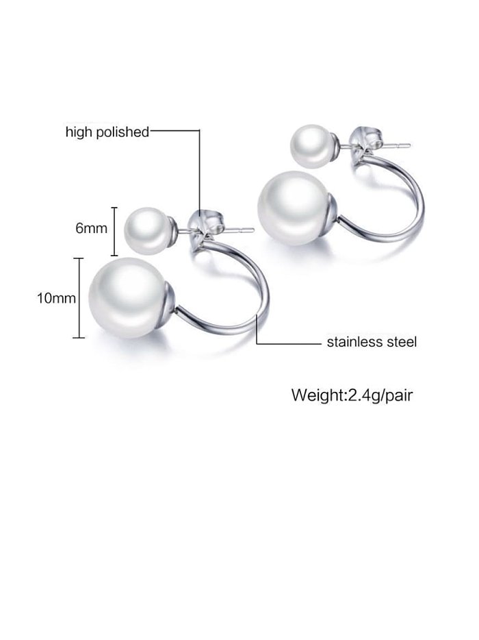 316L Surgical Steel Imitation Pearl Irregular Minimalist Stud Earring