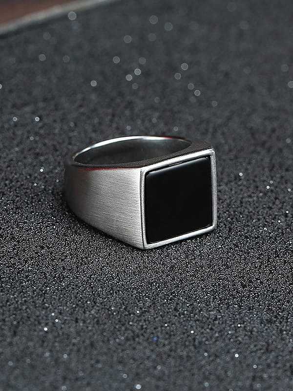 Stainless steel Acrylic Geometric Vintage Band Ring