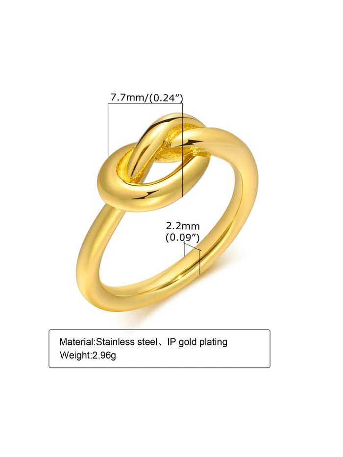 Stainless steel Geometric Knot Vintage Band Ring