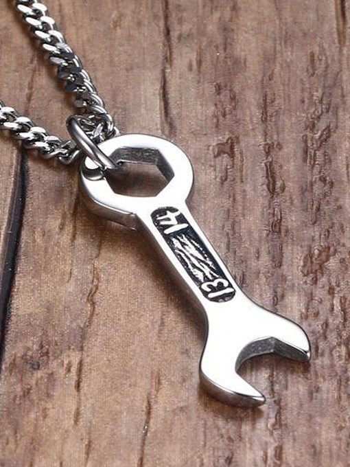 Trendy Wrench Shaped Stainless Steel Men Pendant