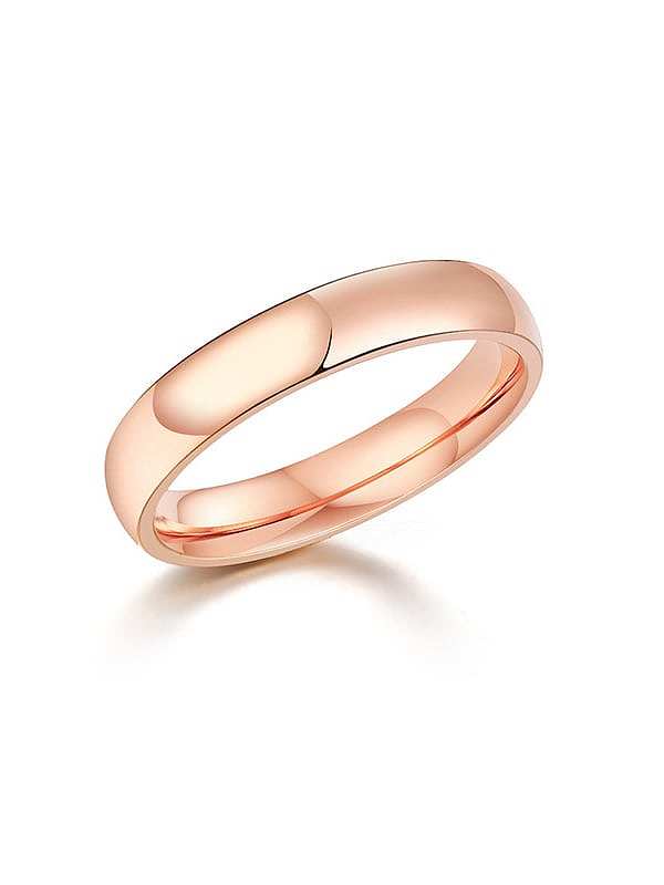 Stainless Steel With Rose Gold Plated Simplistic Round Band Rings