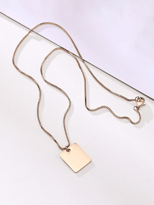 Titanium Steel Smooth Geometric Minimalist Necklace