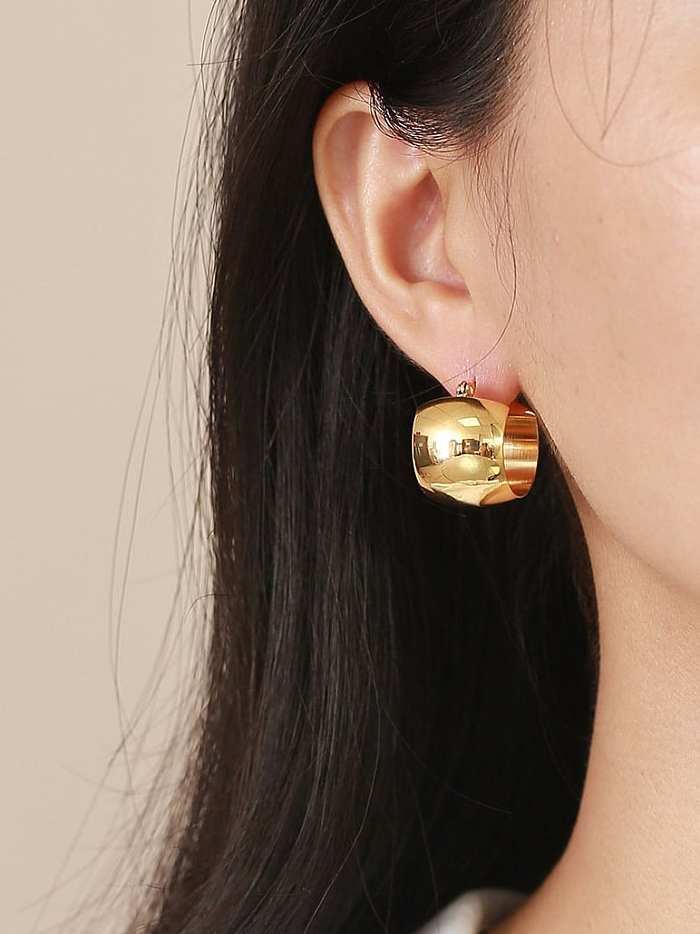 Geometrischer minimalistischer Huggie-Ohrring aus Edelstahl