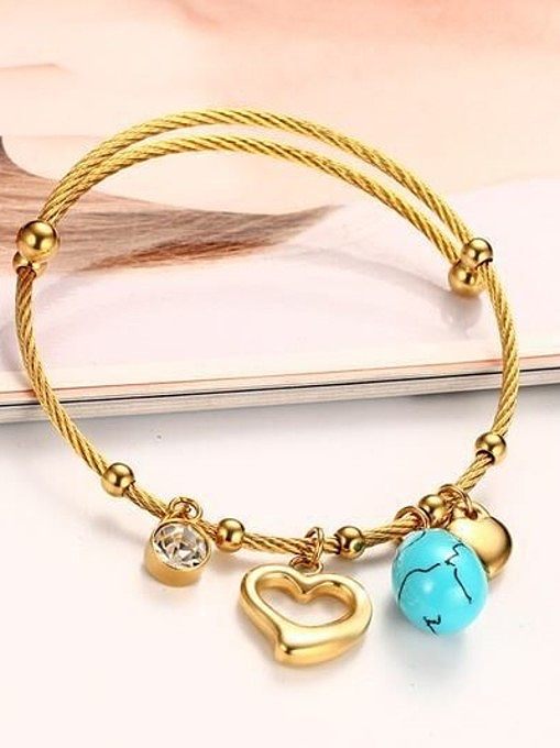 Exquisite Gold Plated Cross Shaped Titanium Bracelet