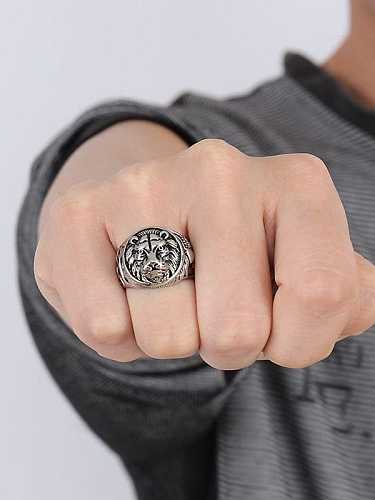 Stainless steel Lion Hip Hop Band Ring