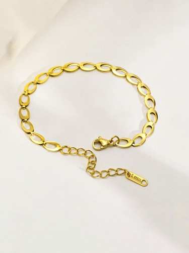 Bracelet à maillons vintage chaîne géométrique en acier inoxydable