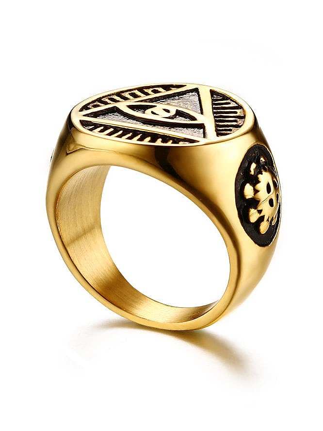 Stainless steel Geometric Vintage Band Ring