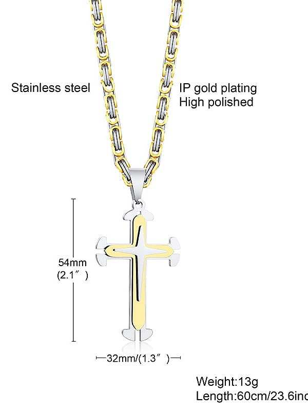 Titanium Steel Hip Hop Cross Pendant
